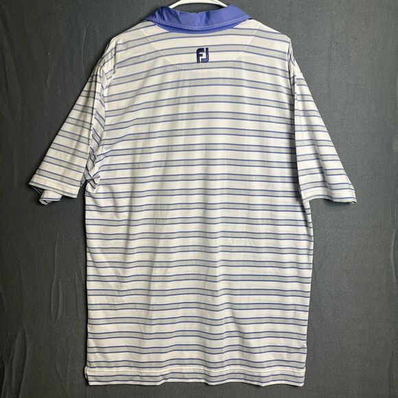 FootJoy Polo Shirt Mens XL Blue FJ Golf Wicking Athletic Fit Short Sleeve Active - Picture 5 of 9